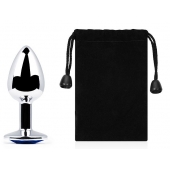 Анальное украшение BUTT PLUG  Small с синим кристаллом - 7 см. - Anal Jewelry Plug - купить с доставкой в Королеве