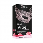 Съедобный жидкий вибратор Dual Vibe! со вкусом клубничного джина с тоником - 15 мл. - ORGIE - купить с доставкой в Королеве