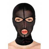 Черная сетчатая маска на голову с отверстиями для глаз и рта - Fetish Tentation - купить с доставкой в Королеве