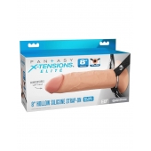 Полый страпон на ремнях 8’’ Hollow Silicone Strap-on - Pipedream - купить с доставкой в Королеве