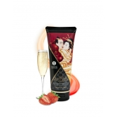 Массажный крем для тела с ароматом клубники и шампанского Sparkling Strawberry Wine - 200 мл. - Shunga - купить с доставкой в Королеве