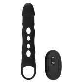 Черная насадка-удлинитель Vibrating Extender With Remote с вибрацией - Dream Toys - в Королеве купить с доставкой