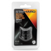 Черное эрекционное кольцо на мошонку Beef Ball Stretcher Snug X Long - Blush Novelties - в Королеве купить с доставкой