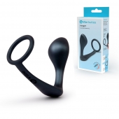 Черное эрекционное кольцо со стимулятором простаты Ringer Cock Ring   Plug - b-Vibe - в Королеве купить с доставкой