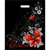 Черный пакет Glamour с вырубной ручкой (38х47 см) - Сима-Ленд - купить с доставкой в Королеве