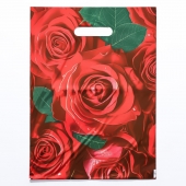 Пакет с цветочным принтом и вырубной ручкой (30х40 см) - Сима-Ленд - купить с доставкой в Королеве