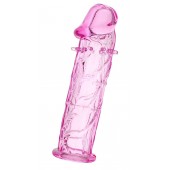 Розовая насадка фаллической формы - 12,5 см. - A-toys - в Королеве купить с доставкой