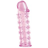 Розовая насадка на пенис с шипами - 12,5 см. - A-toys - в Королеве купить с доставкой