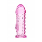 Розовая насадка на пенис с шипиками и коготком - 13,5 см. - A-toys - в Королеве купить с доставкой