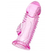 Розовая насадка на пенис с шипиками и коготком - 13,5 см. - A-toys - в Королеве купить с доставкой