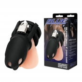 Черная клетка для пениса Silicone Small 2 in Cock Cage With Ball Divider - BlueLine - купить с доставкой в Королеве