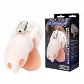 Белая клетка для пениса Silicone Small 2 in Cock Cage With Ball Divider - BlueLine - купить с доставкой в Королеве