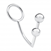 Кольцо на пенис с анальным стимулятором Two Bead Stainless Steel Anal Hook   Cock Ring - BlueLine - в Королеве купить с доставкой