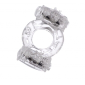 Прозрачное виброкольцо с двумя вибропульками - Toyfa Basic - в Королеве купить с доставкой