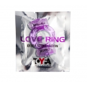 Фиолетовое виброкольцо с двумя вибропульками - Toyfa Basic - в Королеве купить с доставкой