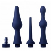 Набор из 3 универсальных насадок для анального душа Universal 3 Piece Silicone Enema Attachment Set - XR Brands - купить с доставкой в Королеве