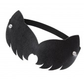 Черная закрытая кожаная маска с ушками кошки - Pecado - купить с доставкой в Королеве