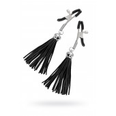 Зажимы на соски «Прищепки» с черными кисточками из замши - Pecado - купить с доставкой в Королеве