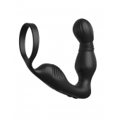 Черный вибростимулятор простаты с эрекционным кольцом Ass-Gasm Pro P-Spot Milker - Pipedream - в Королеве купить с доставкой