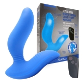 Синий вибромассажер простаты 3,5’’ Remote Control Curve P-spot Massager - 12 см. - Erokay - в Королеве купить с доставкой