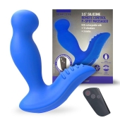 Синий вибромассажер простаты 3,5’’ Remote Control P-spot Massager - 12,5 см. - Erokay - в Королеве купить с доставкой