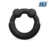 Черное эрекционное силиконовое кольцо - Sex Expert - в Королеве купить с доставкой