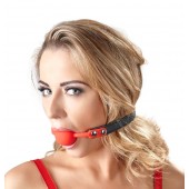 Силиконовый кляп-шар на чёрных ремешках Red Gag silicone - Orion - купить с доставкой в Королеве