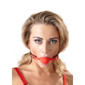 Силиконовый кляп-шар на чёрных ремешках Red Gag silicone - Orion - купить с доставкой в Королеве