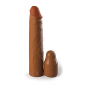 Коричневая насадка на член 2  Silicone X-tension - 20,3 см. - Pipedream - в Королеве купить с доставкой