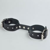 Черные кожаные наручники-фиксатор - Sitabella - купить с доставкой в Королеве