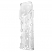 Прозрачная открытая насадка на пенис с бугорками - 19,8 см. - Baile - в Королеве купить с доставкой
