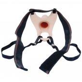 Телесный полый страпон на ремешках - 16,5 см. - Boys of Toys - купить с доставкой в Королеве