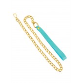 Голубой кожаный поводок с карабином для ошейника - 80 см. - Pecado - купить с доставкой в Королеве