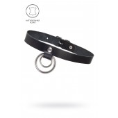 Черный чокер-ошейник с кольцом в кольце - Pecado - купить с доставкой в Королеве