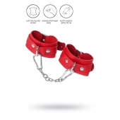 Красные кожаные наручники-браслеты со скруглёнными углами - Pecado - купить с доставкой в Королеве