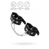 Черные кожаные наручники-браслеты со скруглёнными углами - Pecado - купить с доставкой в Королеве