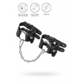 Черные кожаные наручники-браслеты из двух ремешков - Pecado - купить с доставкой в Королеве