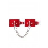 Красные мягкие кожаные оковы с люверсами - Pecado - купить с доставкой в Королеве