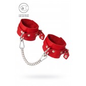 Красные мягкие кожаные оковы с люверсами - Pecado - купить с доставкой в Королеве