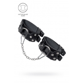 Черные кожаные оковы с двумя ремешками - Pecado - купить с доставкой в Королеве