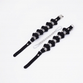 Черные кожаные наручники из звеньев - Crazy Handmade - купить с доставкой в Королеве