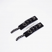 Черные кожаные наручники Sex - Crazy Handmade - купить с доставкой в Королеве