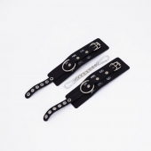Черные кожаные наручники Sex - Crazy Handmade - купить с доставкой в Королеве