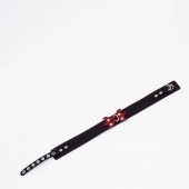 Черный ошейник с красным декором и строчкой - Crazy Handmade - купить с доставкой в Королеве