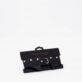 Черный однослойный кожаный ошейник с имитацией воротничка - Crazy Handmade - купить с доставкой в Королеве