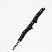 Черный однослойный кожаный ошейник с имитацией воротничка - Crazy Handmade - купить с доставкой в Королеве