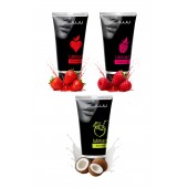 Набор из 3 съедобных лубрикантов JUJU (клубника, малина, кокос) - JuJu - купить с доставкой в Королеве