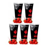 Набор из 5 съедобных лубрикантов JUJU со вкусом клубники - JuJu - купить с доставкой в Королеве