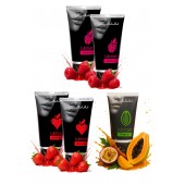 Набор из 5 съедобных лубрикантов JUJU (клубника х 2, малина х 2, тропические фрукты) - JuJu - купить с доставкой в Королеве