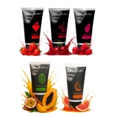 Набор из 5 съедобных лубрикантов JUJU (клубника, малина, тропические фрукты, вишня, грейпфрут) - JuJu - купить с доставкой в Королеве